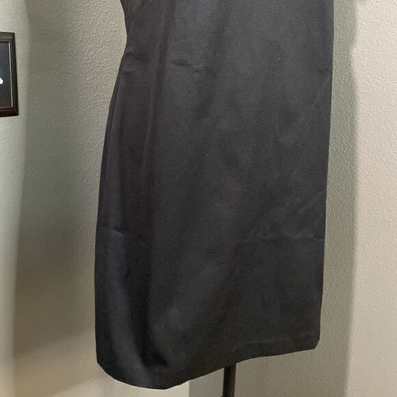 Pearl GEORGINA CHAPMAN of MARCHESA Black Grosgrain Dress Tulle Flowers - Picture 5 of 15